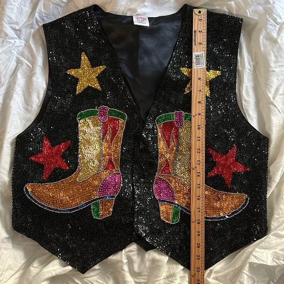 Handmade Seqin Cowgirl Cowboy Vest - Picture 4 of 6